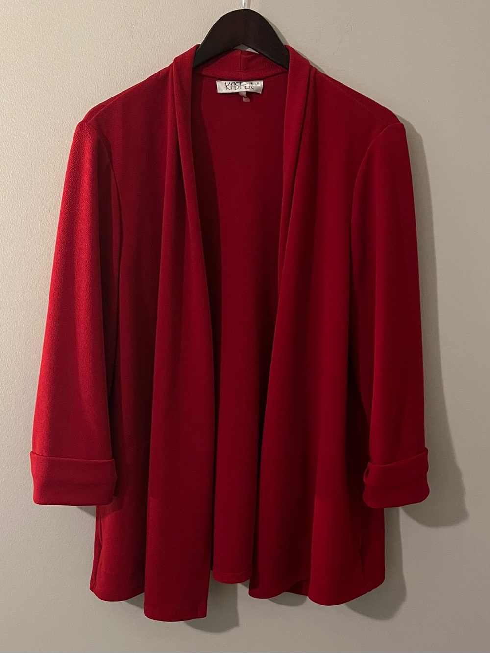 Kasper Red Open-Front Blazer Jacket